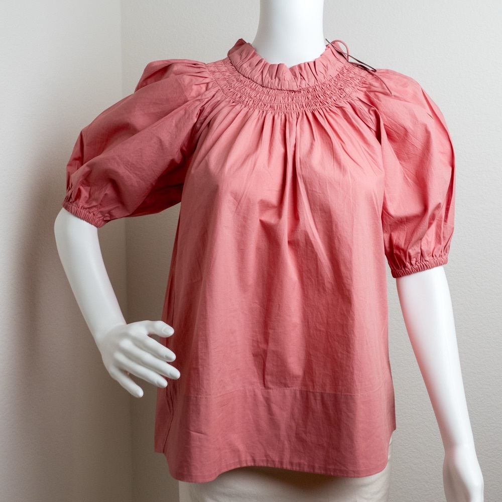 J. Crew JCrew Smocked neck puff-sleeve cotton poplin top Brand New with Tags